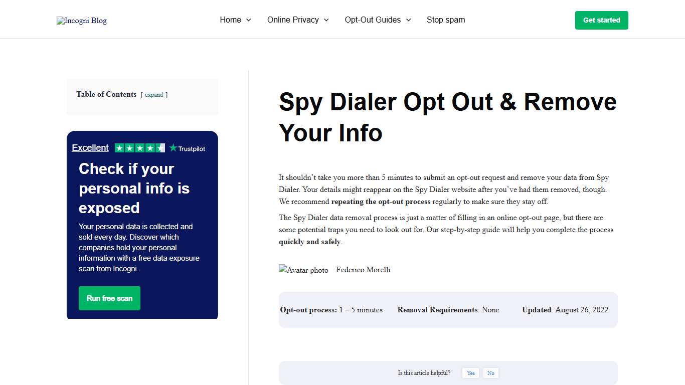 Spy Dialer Opt Out & Remove Your Info [2026] | Incogni